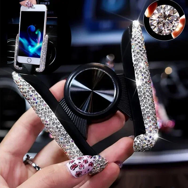 Car Accessories App - NEW Car Phone Holder Diamond Crystal