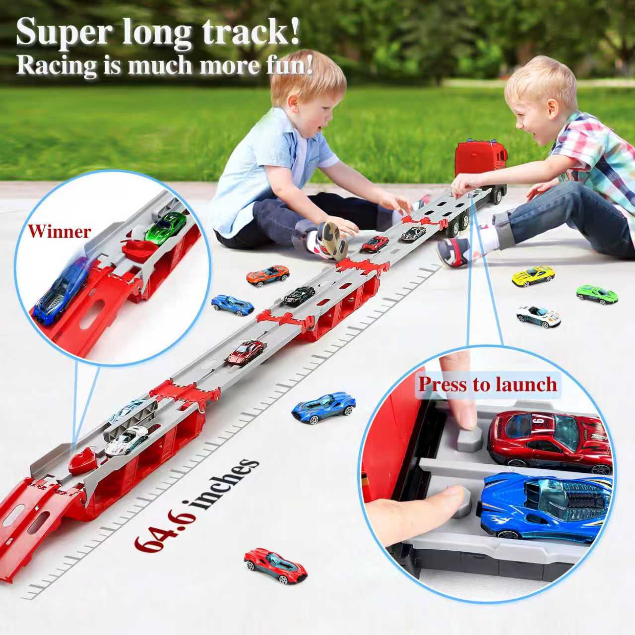 Car Accessories For Boys - Folding Car Carrier Truck Toy Set