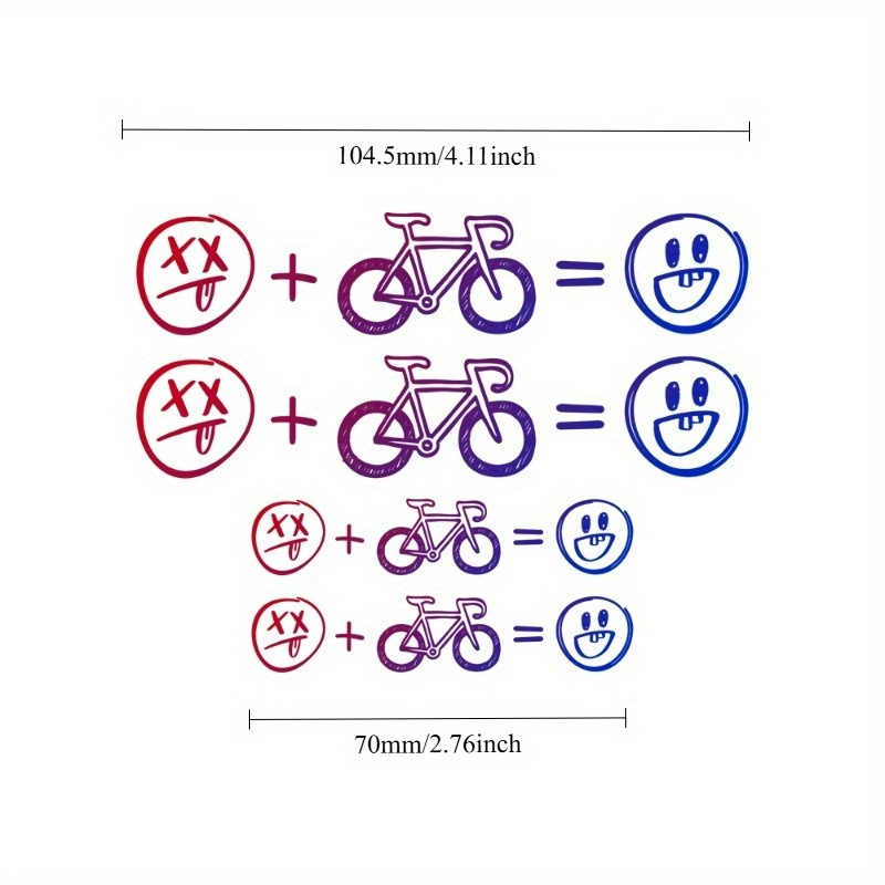 Car Accessories Gift Ideas - 4pcs/set Happy Face Bike Stickers Universal