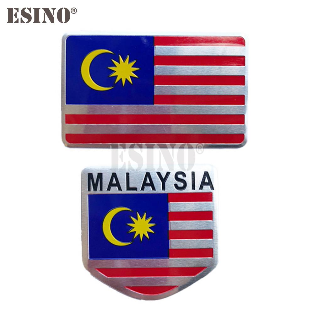 Car Accessories Malaysia - 3D Aluminum Malaysia Malaysian Flag Car
