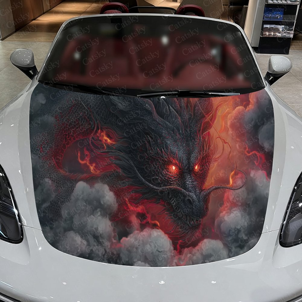 Black Dragon Car Hood Stickers - Car Accessories Gift Ideas ulasan dan harga