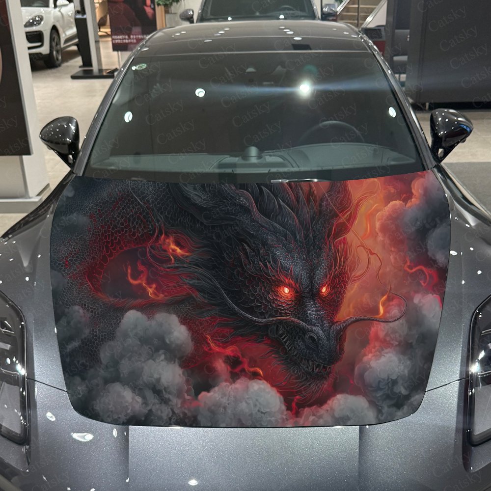 Black Dragon Car Hood Stickers - Car Accessories Gift Ideas ulasan dan harga