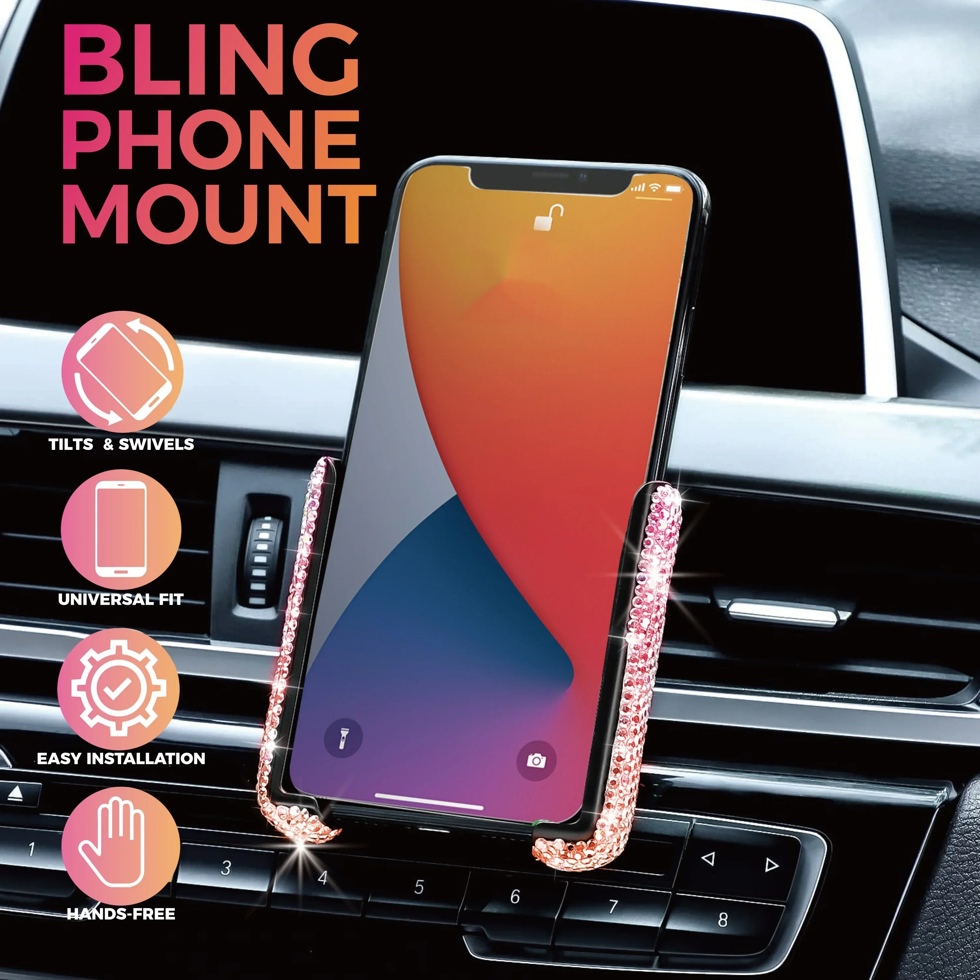 NEW Car Phone Holder Diamond C - Car Accessories App ulasan dan harga