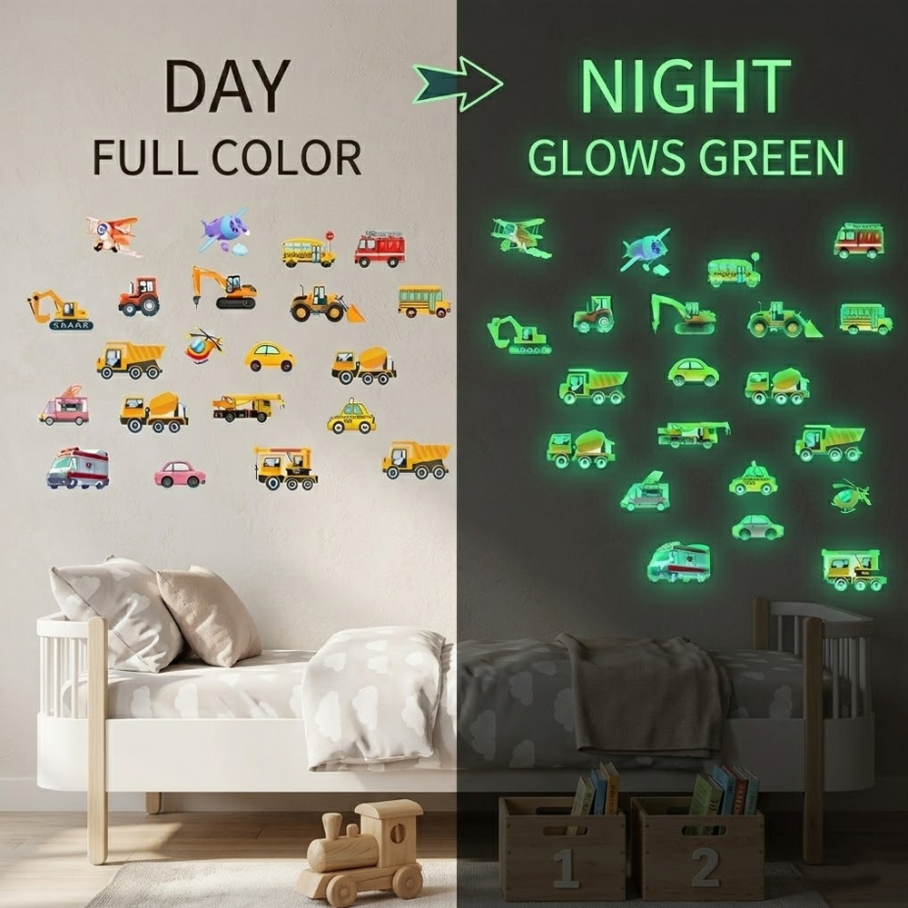 Luminous Car Wall Sticker 21Pc - Car Accessories For Boys ulasan dan harga